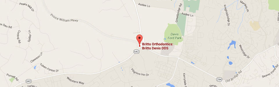 Milstead Map at Britto Orthodontics in Chantilly and Woodbridge VA